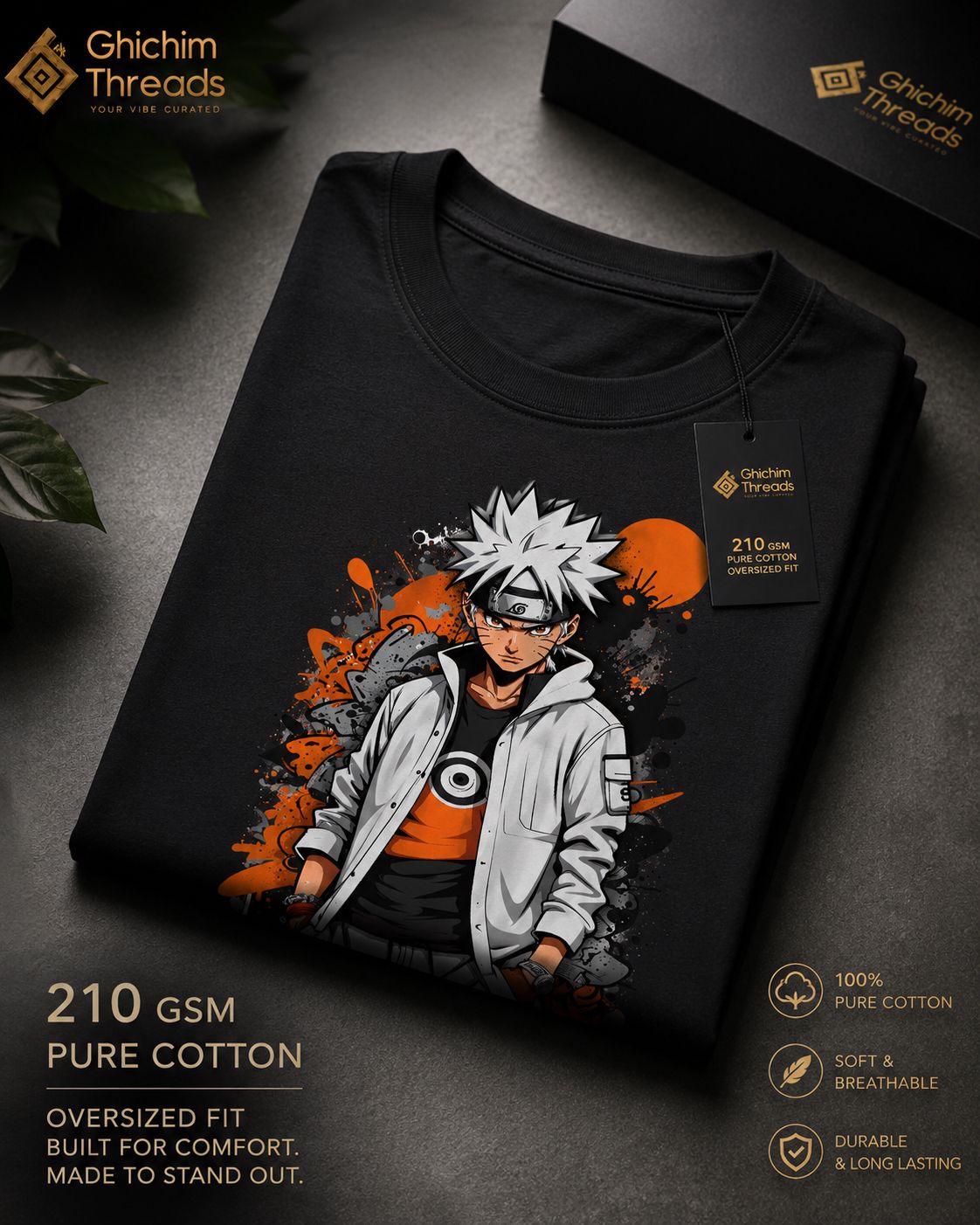 Anime Drip 210 GSM Oversized Tee