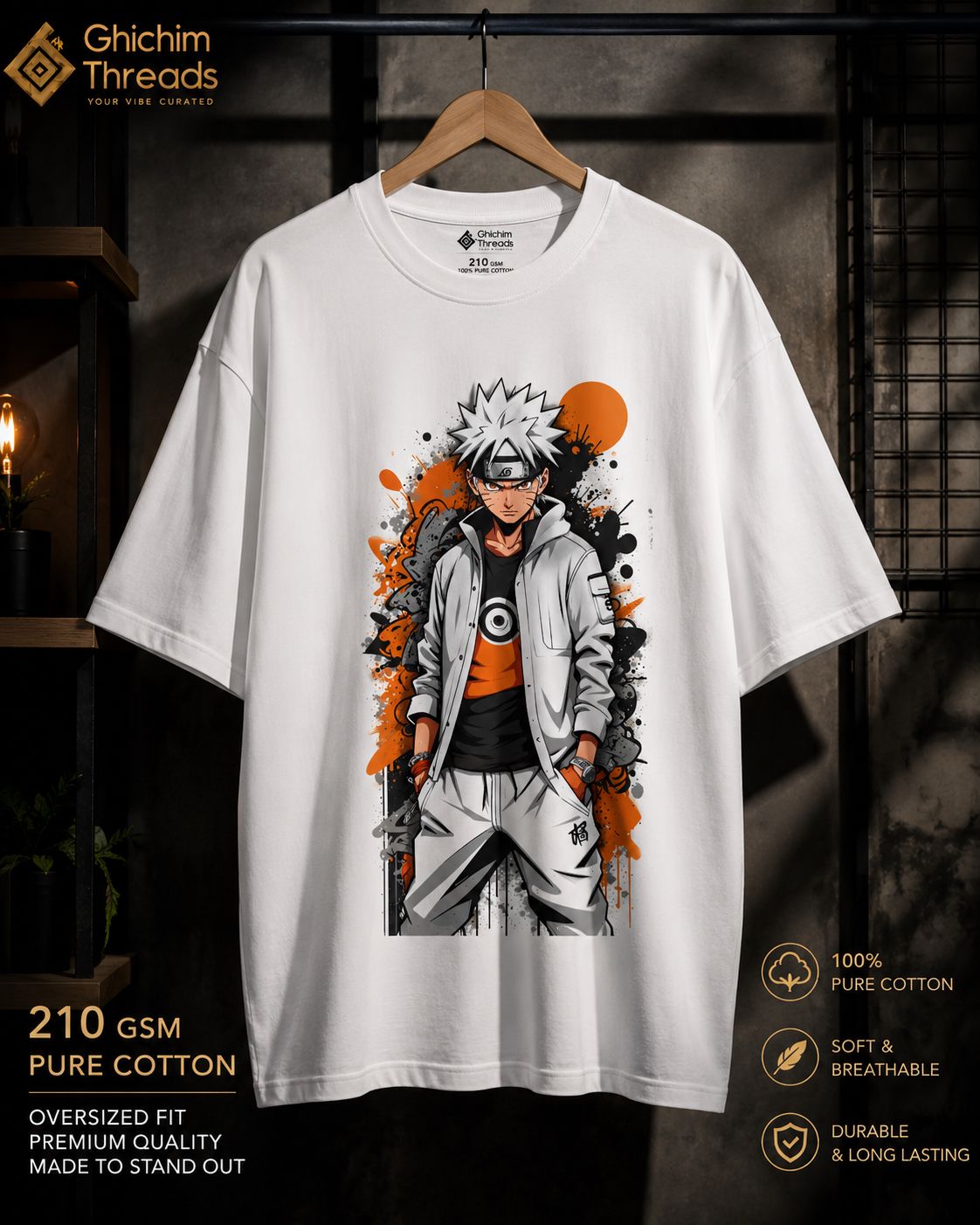 Anime Drip 210 GSM Oversized Tee Main image