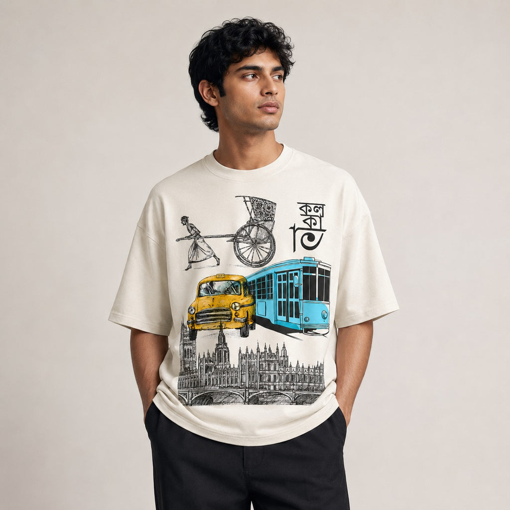 Kolkata Icons Bengali Graphic T-Shirt