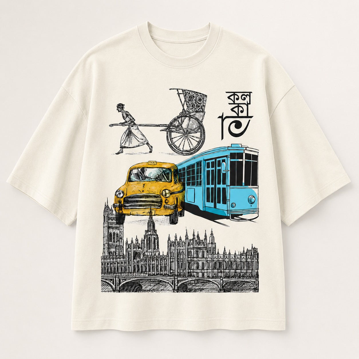 Kolkata Icons Bengali Graphic T-Shirt