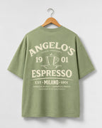 Angelo's Espresso Coffee Oversized Graphic T-Shirt