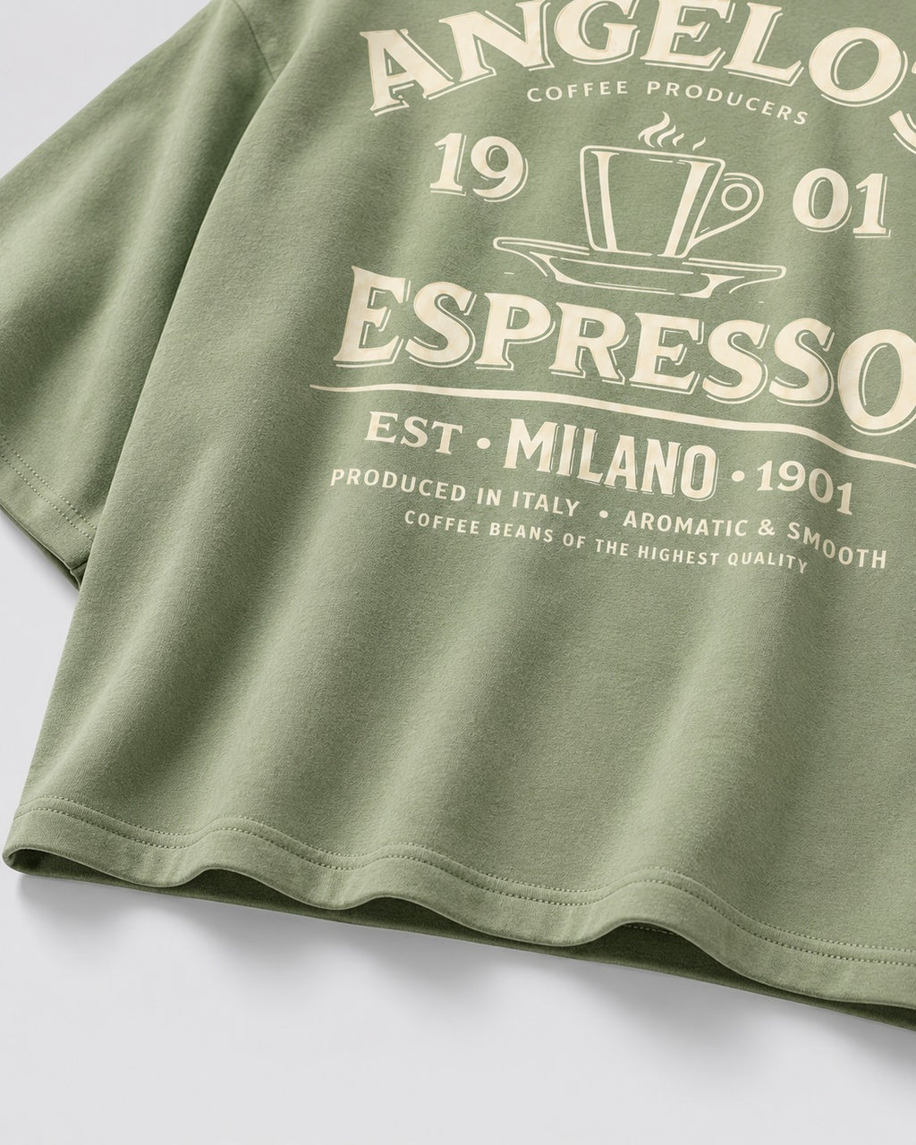 Angelo's Espresso Coffee Oversized Graphic T-Shirt