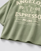 Angelo's Espresso Coffee Oversized Graphic T-Shirt