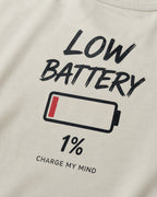 Low Battery Charge My Mind Oversized Graphic T-Shirt