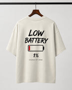Low Battery Charge My Mind Oversized Graphic T-Shirt