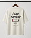 Low Battery Charge My Mind Oversized Graphic T-Shirt