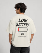 Low Battery Charge My Mind Oversized Graphic T-Shirt