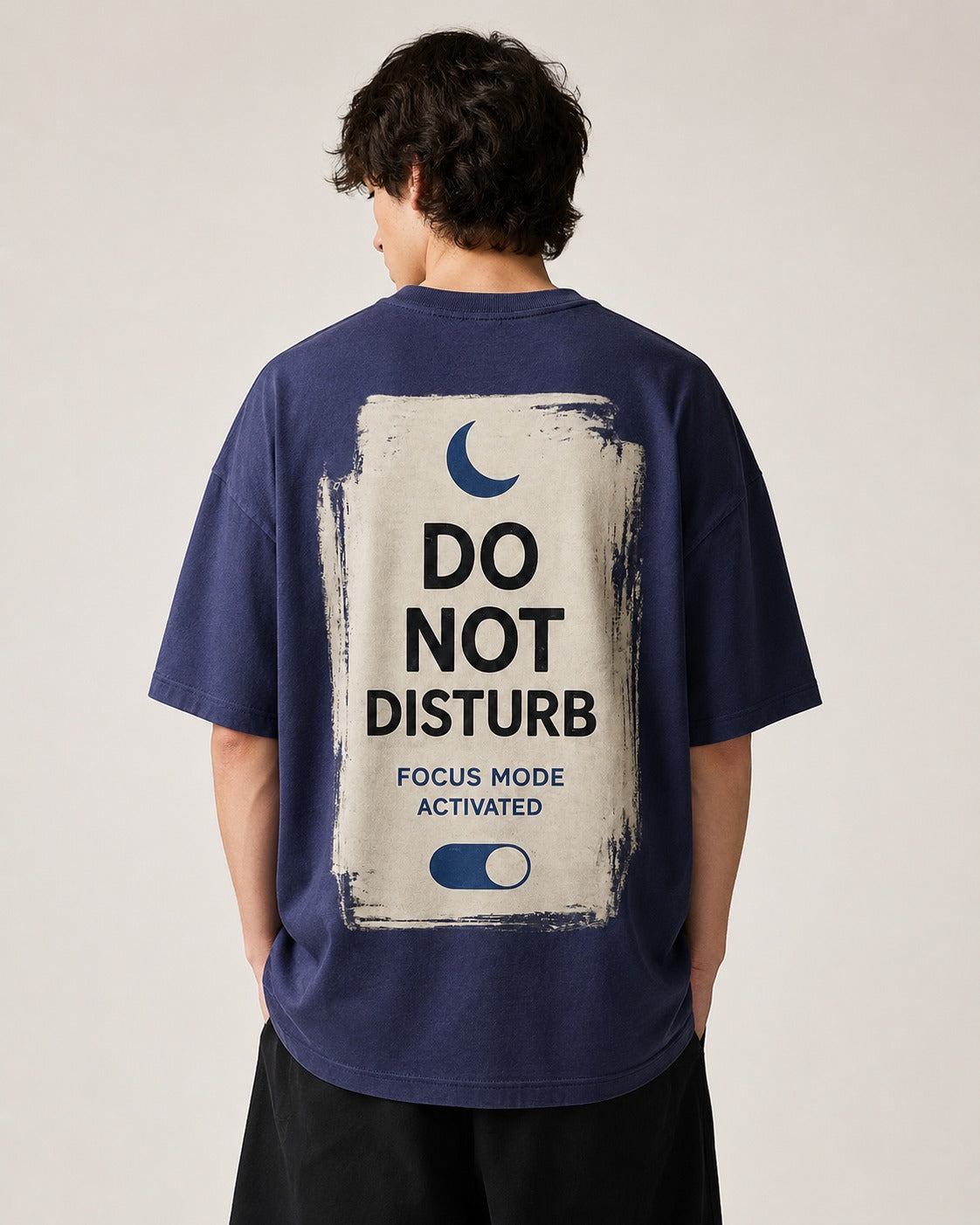 Do Not Disturb Focus Mode Oversized Graphic T-Shirt Secondary image