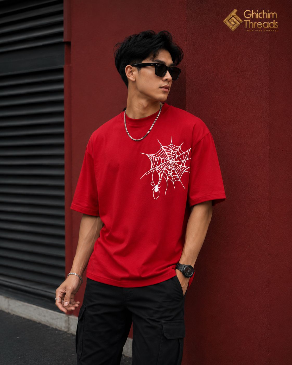 Spider Web Oversized T-Shirt