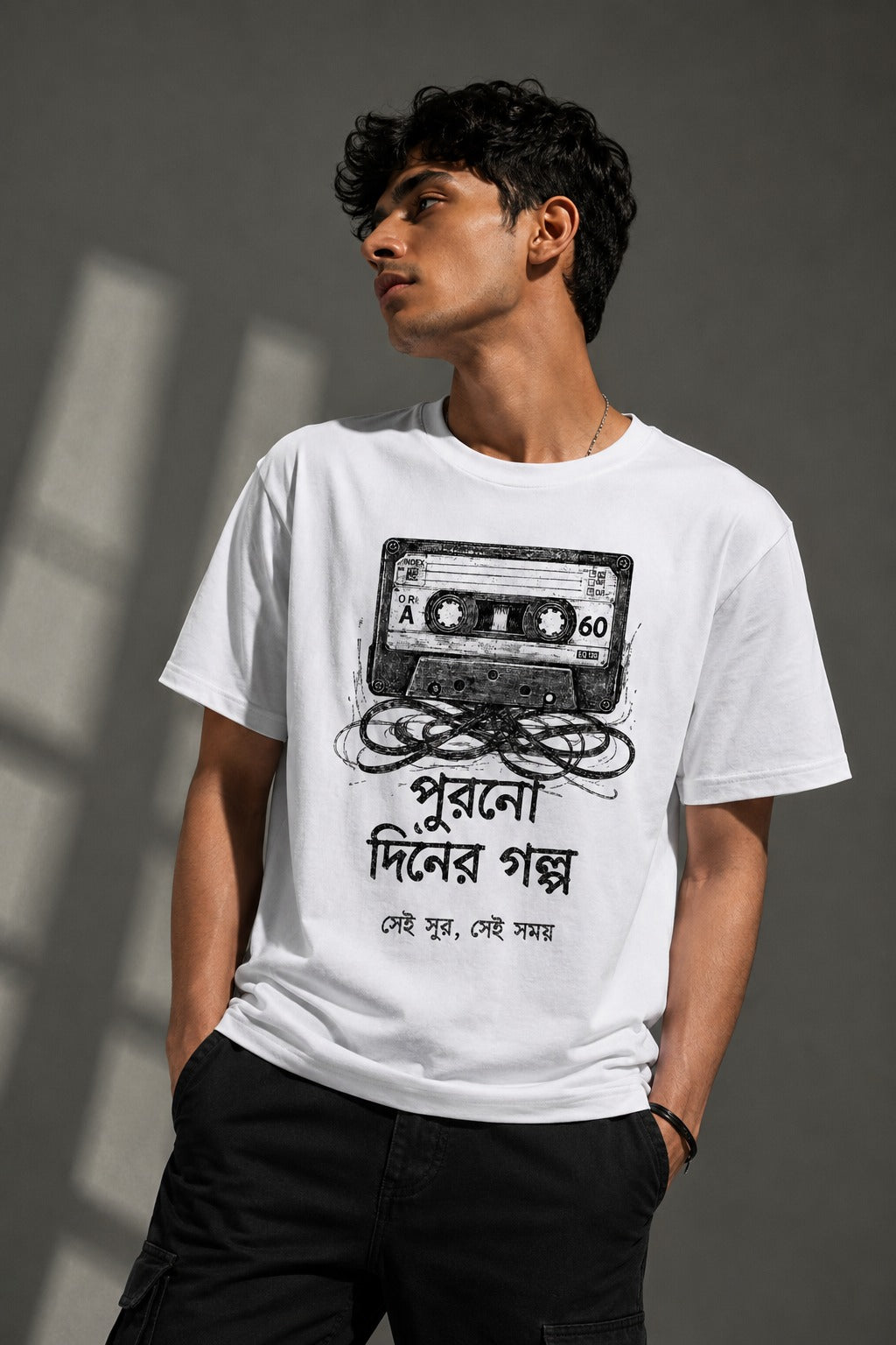 Purono Diner Golpo Bengali Cassette Graphic T-Shirt