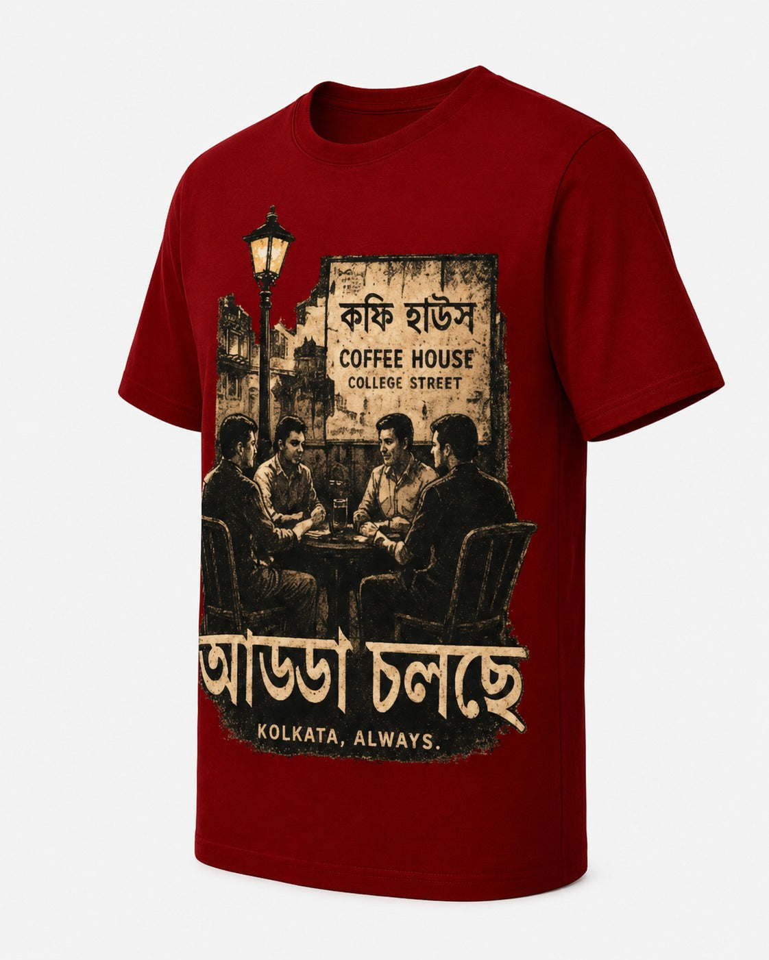 Coffee House Adda Cholche Kolkata Graphic T-Shirt