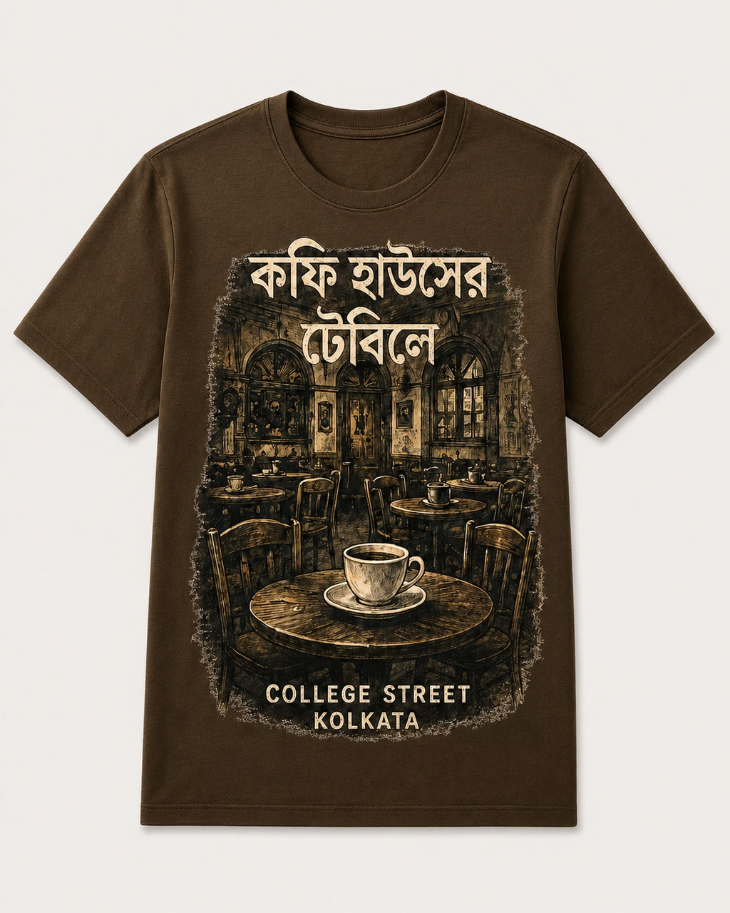 Coffee Houser Table College Street Kolkata Graphic T-Shirt