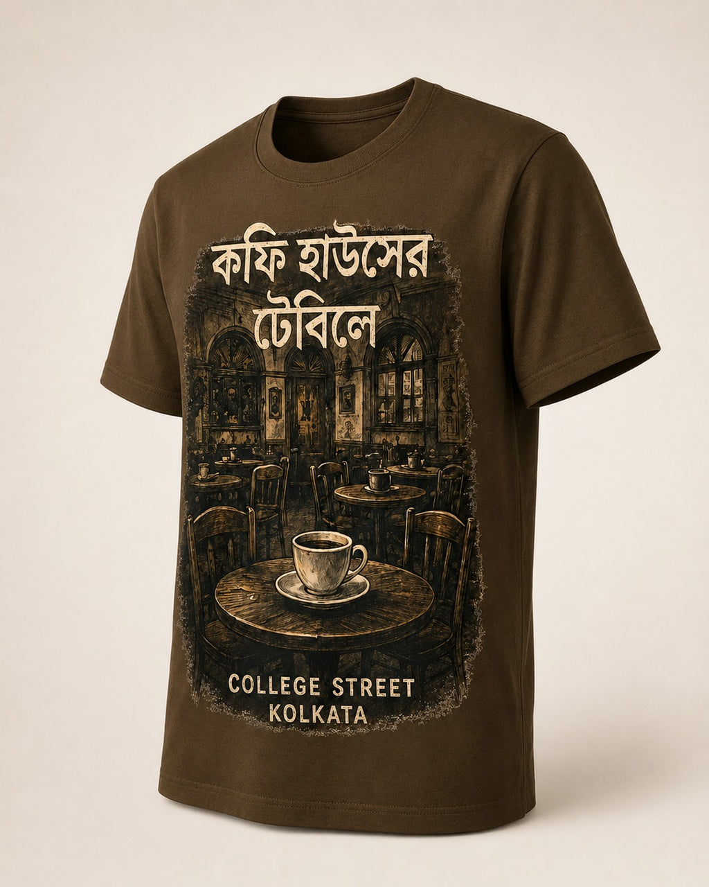 Coffee Houser Table College Street Kolkata Graphic T-Shirt