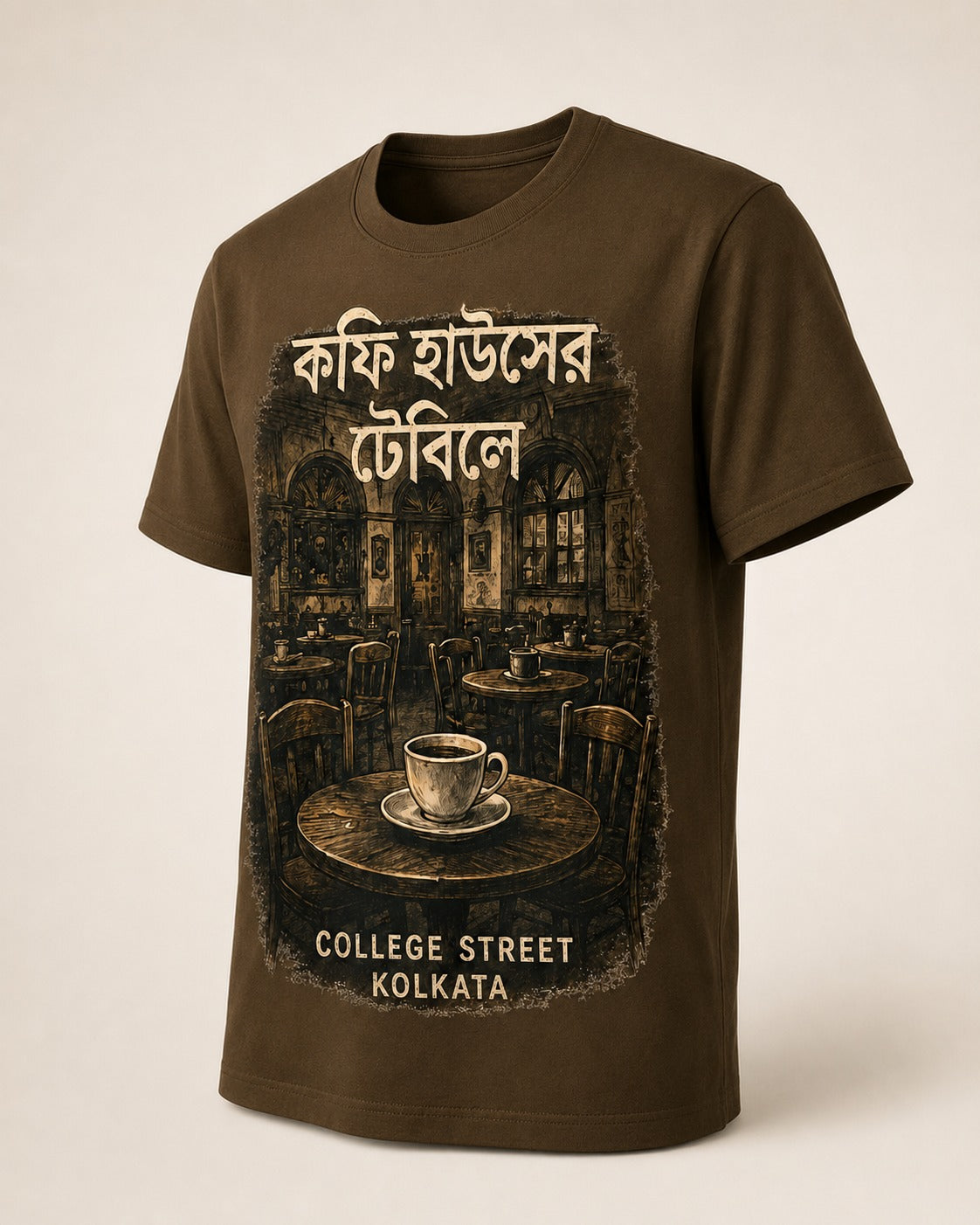 Coffee Houser Table College Street Kolkata Graphic T-Shirt