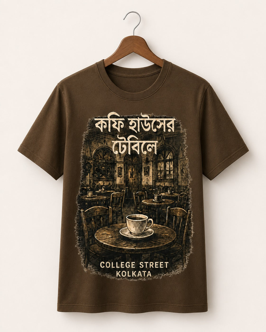 Coffee Houser Table College Street Kolkata Graphic T-Shirt Main image