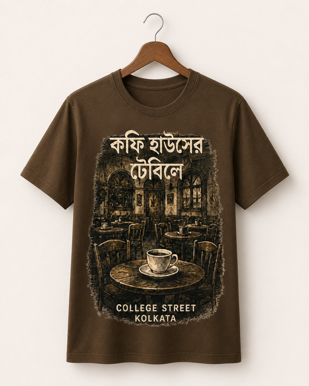 Coffee Houser Table College Street Kolkata Graphic T-Shirt