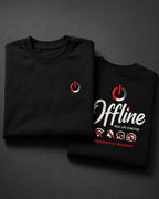 Offline Mode Oversized Graphic T-Shirt | Disconnect to Reconnect | Premium Cotton Streetwear Tee