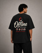 Offline Mode Oversized Graphic T-Shirt | Disconnect to Reconnect | Premium Cotton Streetwear Tee