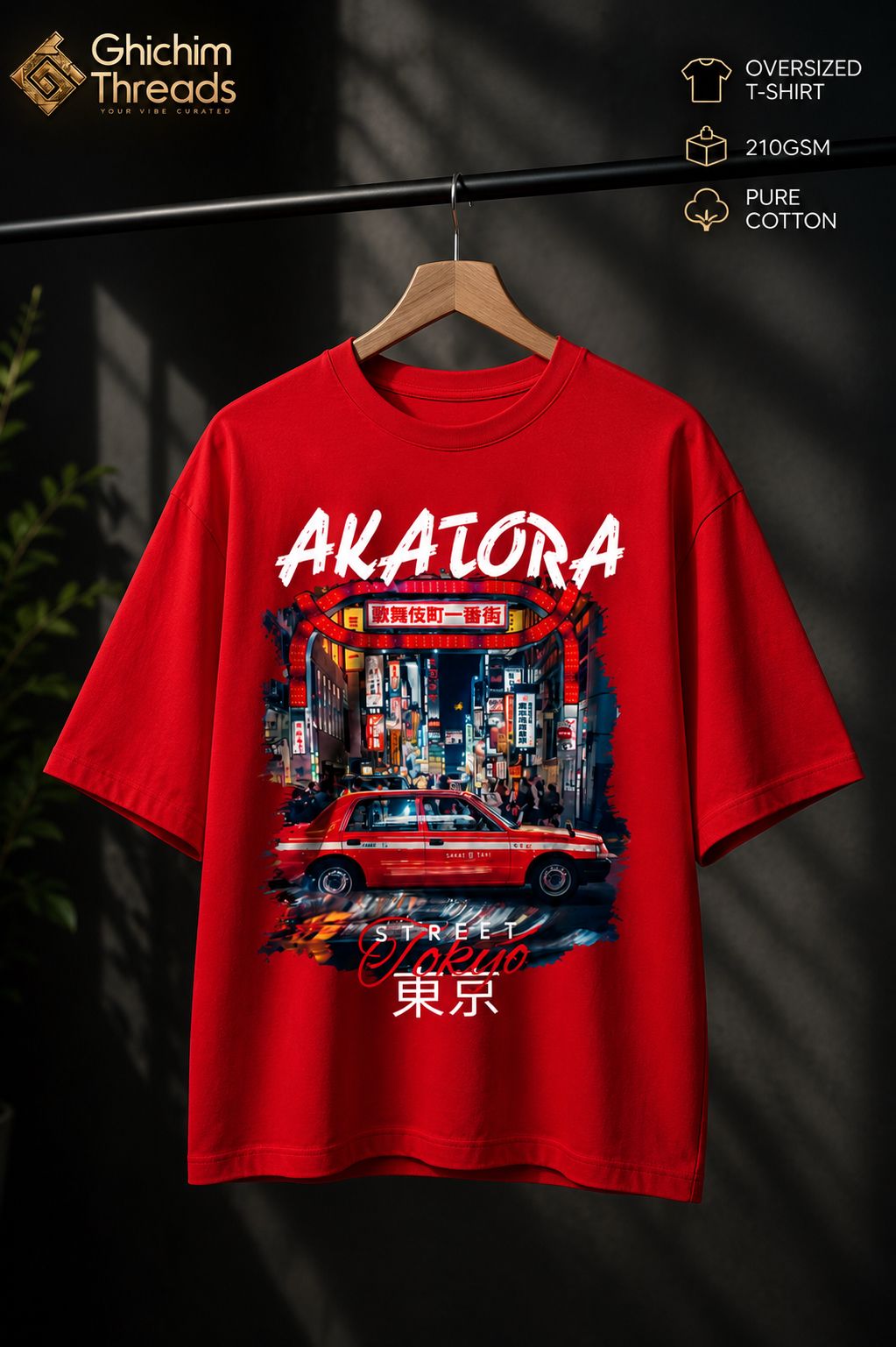 AKATORA Tokyo Street Story – 210 GSM Oversized T-Shirt Main image