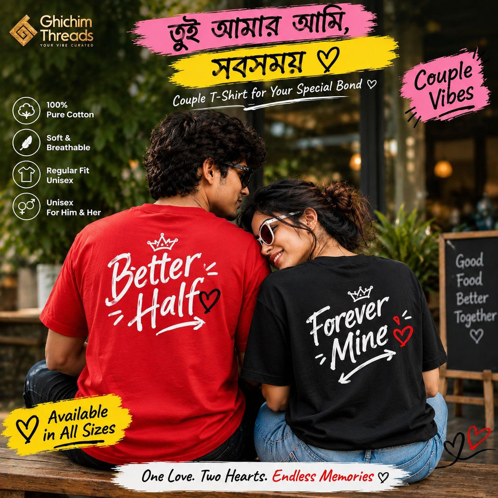 Different Hearts. One Beat. ❤️ | Couple T-Shirts That Speak Your Love