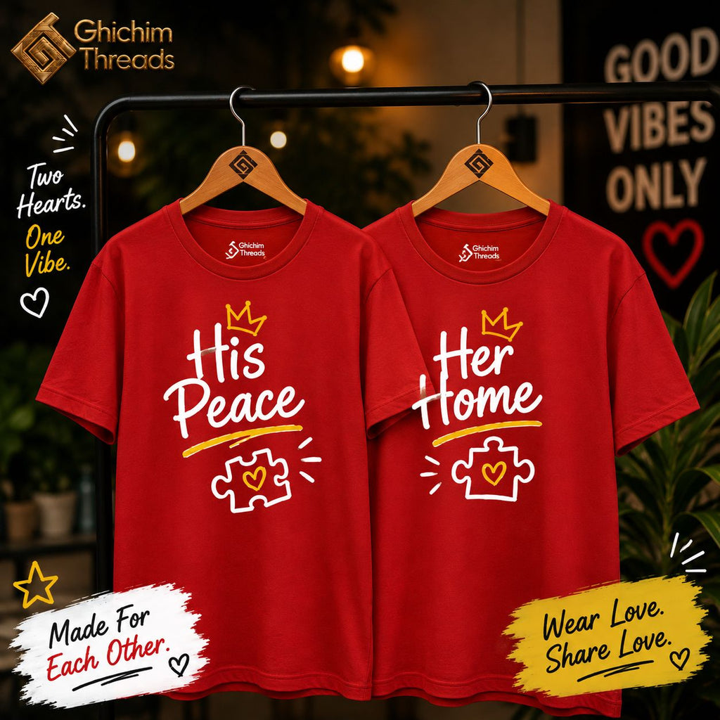 His Peace Her Home – Couple Matching T-Shirt Set ❤️