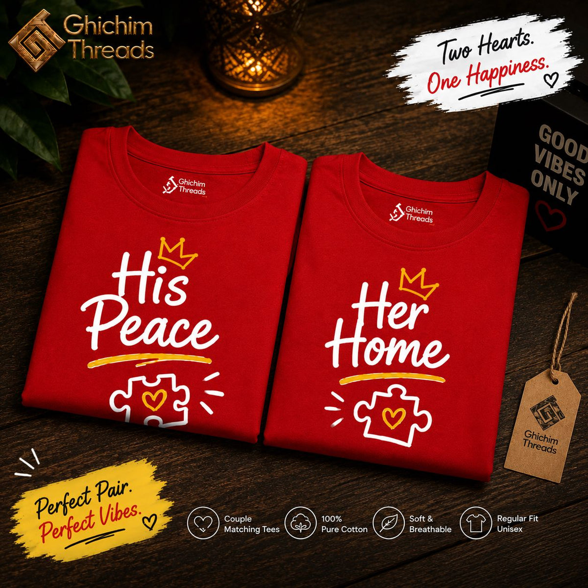 His Peace Her Home – Couple Matching T-Shirt Set ❤️