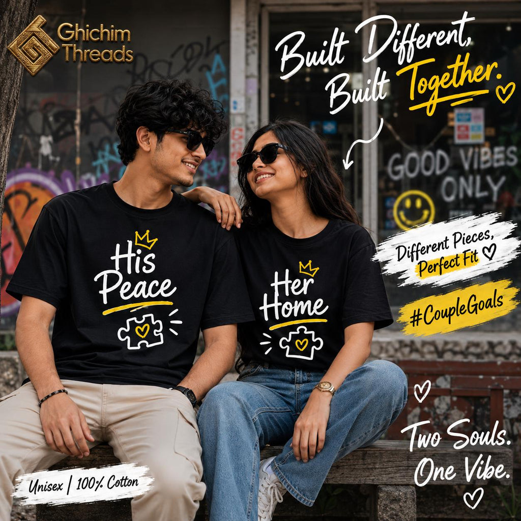 His Peace Her Home – Couple Matching T-Shirt Set ❤️