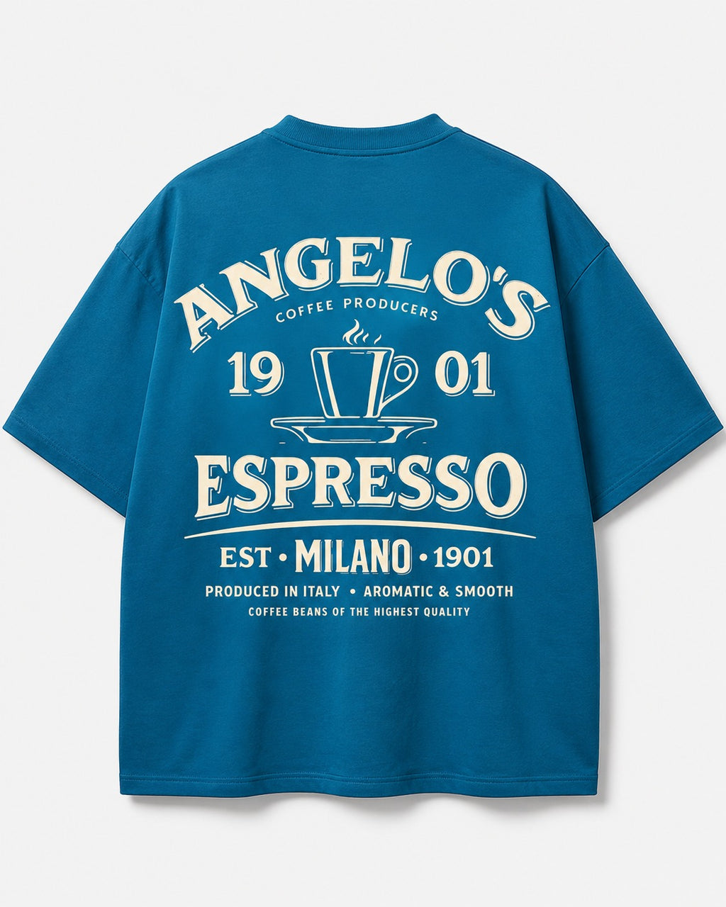 Angelo's Espresso Coffee Oversized Graphic T-Shirt