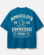 Angelo's Espresso Coffee Oversized Graphic T-Shirt