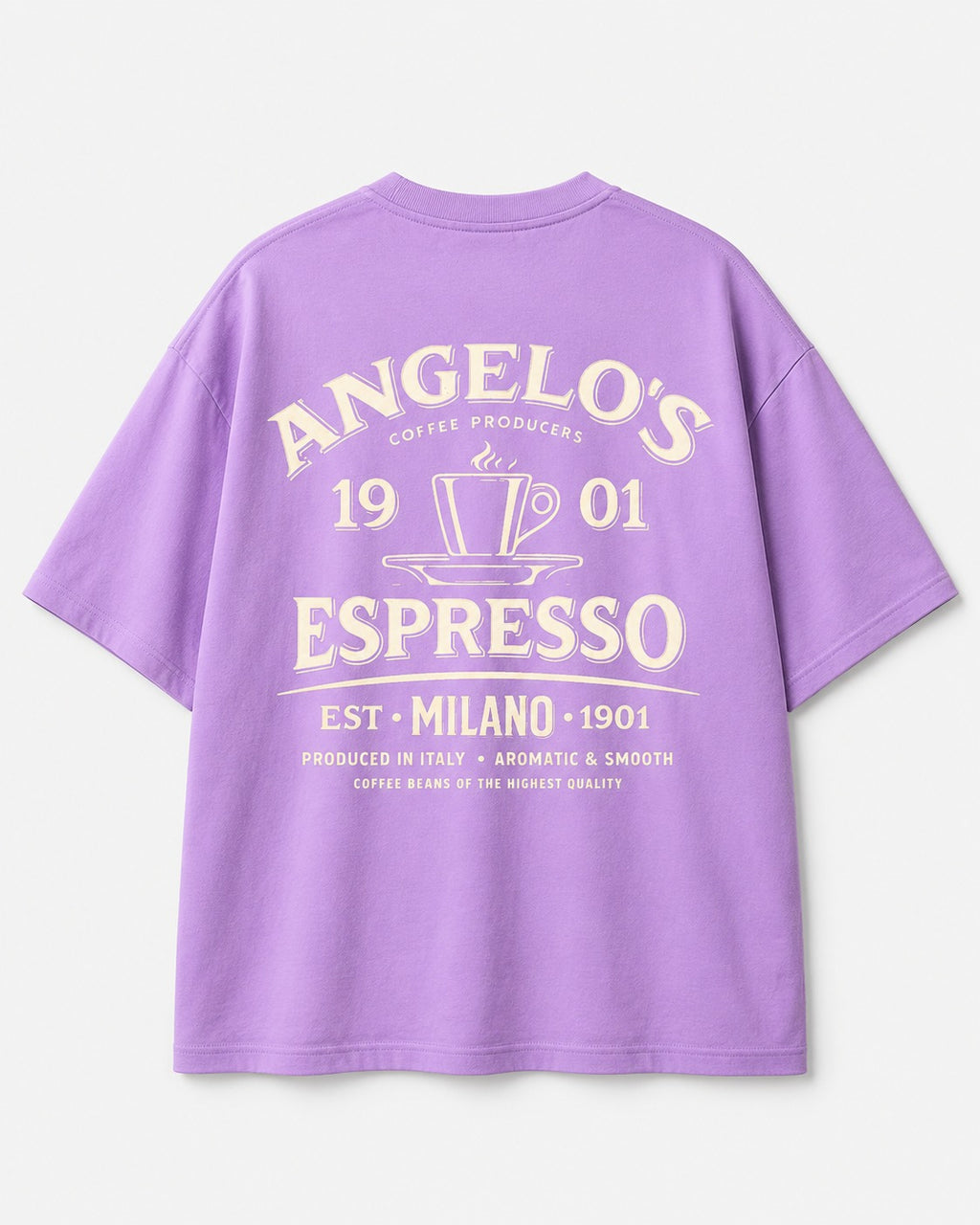 Angelo's Espresso Coffee Oversized Graphic T-Shirt