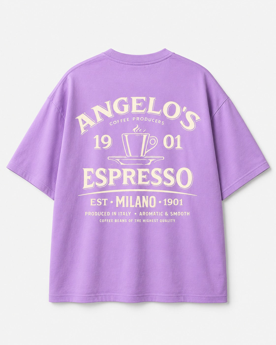 Angelo's Espresso Coffee Oversized Graphic T-Shirt
