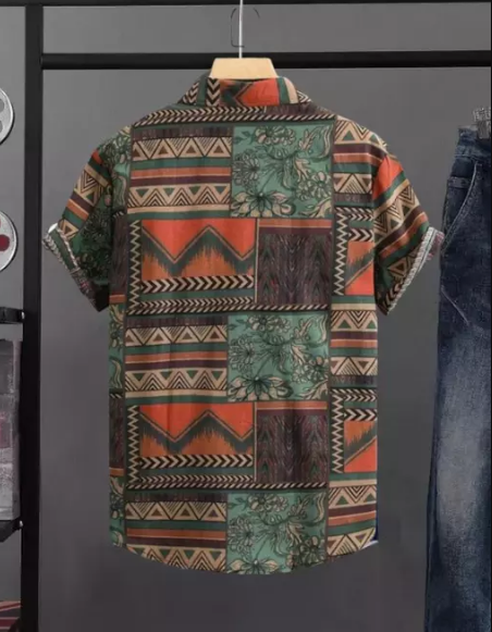 Men Regular Fit Printed Cut Away Collar Casual Shirt Secondary image